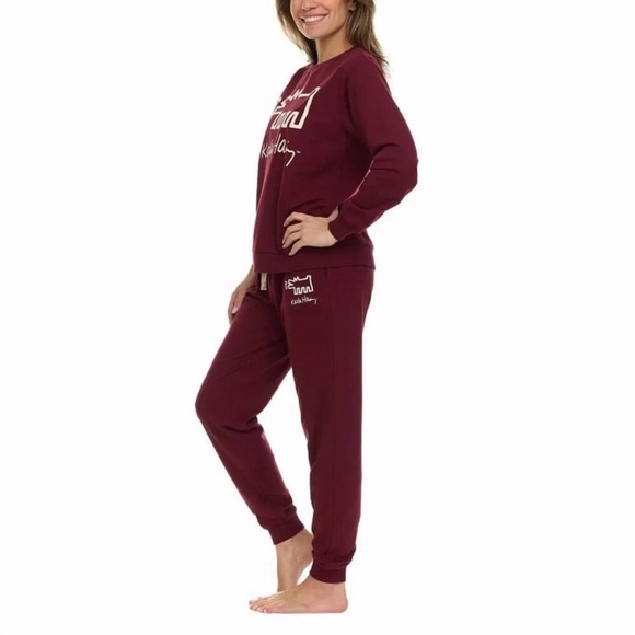 Keith Haring Women's Lounge Set in Burgundy - Picture 2 of 5